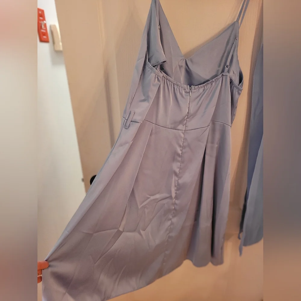 Elegant Light Blue Slip Dress - Picture 3 of 5